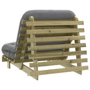 futon med madras 90x206x11 cm massivt fyrretræ