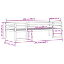 sengeramme til juniorseng 80x200 cm massivt fyrretræ