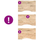 bordplade ubehandlet 80x50x2,5 cm massivt egetræ rektangulær