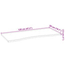 bordplade ubehandlet 120x50x2,5 cm massivt egetræ rektangulær