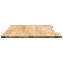 bordplade ubehandlet 100x80x2,5 cm massivt egetræ rektangulær