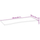 bordplade 140x50x2,5 cm massivt egetræ rektangulær lysebrun