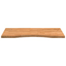 bordplade 80x60x2,5 cm massivt egetræ rektangulær lysebrun