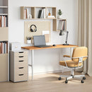 bordplade 140x60x2,5 cm massivt egetræ rektangulær lysebrun