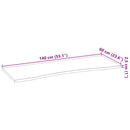 bordplade 140x60x2,5 cm massivt egetræ rektangulær lysebrun