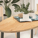 bordplade 120x60x2 cm massivt egetræ oval