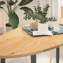 bordplade 140x60x2 cm massivt egetræ oval