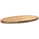 bordplade 80x40x4 cm massivt egetræ oval