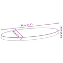 bordplade 80x40x4 cm massivt egetræ oval