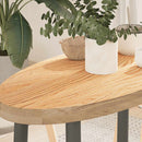 bordplade 80x40x4 cm massivt egetræ oval