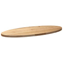 bordplade 140x60x4 cm massivt egetræ oval