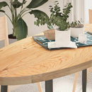bordplade 140x60x4 cm massivt egetræ oval
