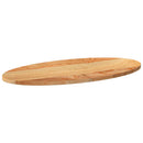 bordplade 80x40x2 cm massivt egetræ oval lysebrun