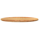 bordplade 80x40x2 cm massivt egetræ oval lysebrun
