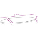 bordplade 80x40x2 cm massivt egetræ oval lysebrun
