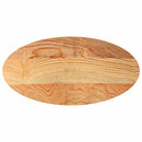 bordplade 100x50x2 cm massivt egetræ oval lysebrun