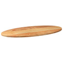 bordplade 100x50x2 cm massivt egetræ oval lysebrun