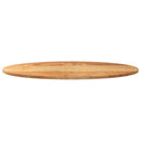 bordplade 100x50x2 cm massivt egetræ oval lysebrun