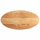 bordplade 120x60x2 cm massivt egetræ oval lysebrun