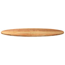 bordplade 120x60x2 cm massivt egetræ oval lysebrun