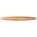 bordplade 140x60x2 cm massivt egetræ oval lysebrun