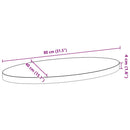 bordplade 80x40x4 cm massivt egetræ oval lysebrun