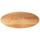 bordplade 140x60x4 cm massivt egetræ oval lysebrun