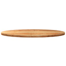bordplade 140x60x4 cm massivt egetræ oval lysebrun