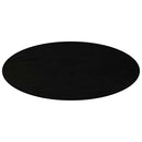 bordplade 140x60x2 cm massivt egetræ oval mørkebrun
