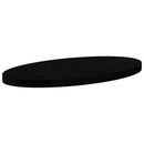 bordplade 80x40x4 cm massivt egetræ oval mørkebrun