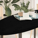 bordplade 140x60x4 cm massivt egetræ oval mørkebrun