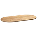 bordplade 100x50x2 cm massivt egetræ oval