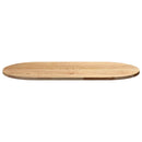 bordplade 100x50x2 cm massivt egetræ oval