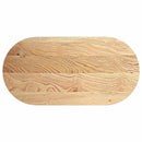 bordplade 120x60x2 cm massivt egetræ oval