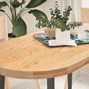 bordplade 120x60x4 cm massivt egetræ oval