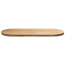 bordplade 140x60x4 cm massivt egetræ oval