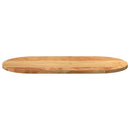 bordplade 80x40x2 cm massivt egetræ oval lysebrun