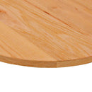 bordplade 80x40x2 cm massivt egetræ oval lysebrun