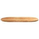 bordplade 100x50x2 cm massivt egetræ oval lysebrun