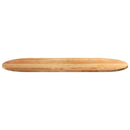 bordplade 140x60x2 cm massivt egetræ oval lysebrun