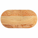 bordplade 80x40x4 cm massivt egetræ oval lysebrun