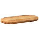 bordplade 80x40x4 cm massivt egetræ oval lysebrun