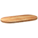 bordplade 100x50x4 cm massivt egetræ oval lysebrun