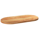 bordplade 120x60x4 cm massivt egetræ oval lysebrun
