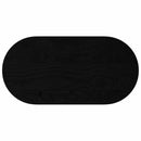 bordplade 80x40x2 cm massivt egetræ oval mørkebrun