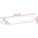 bordplade 100x50x2 cm massivt egetræ oval mørkebrun