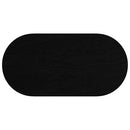 bordplade 100x50x4 cm massivt egetræ oval mørkebrun