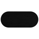 bordplade 140x60x4 cm massivt egetræ oval mørkebrun