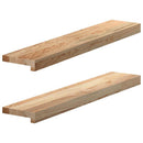 vindueskarme 2 stk ubehandlet 80x15x2 cm massivt egetræ