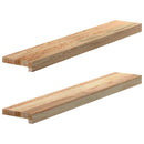 vindueskarme 2 stk ubehandlet 90x15x2 cm massivt egetræ